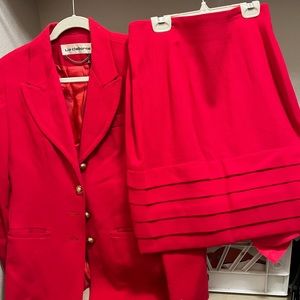 Liz Claiborne red jacket and skirt set